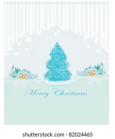 Abstract christmas tree card