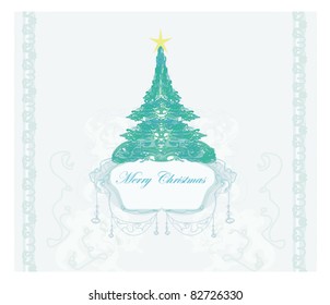 Abstract christmas tree card