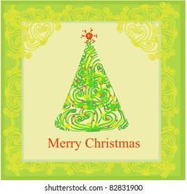 Abstract christmas tree card