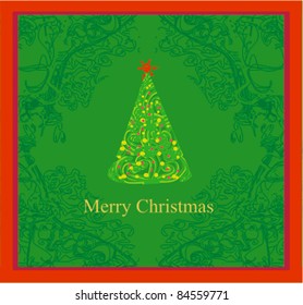 Abstract christmas tree card
