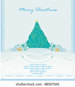 Abstract christmas tree card