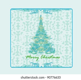 Abstract christmas tree card