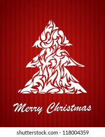 Abstract Christmas tree. Christmas card. vector