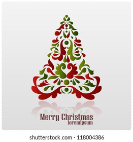 Abstract Christmas tree. Christmas card. vector
