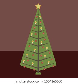 Abstract Christmas tree card, vector