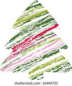 abstract christmas tree chalk drawing