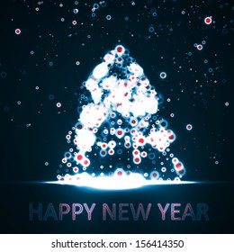 Abstract Christmas tree, colorful lights elements, vector illustration eps10.