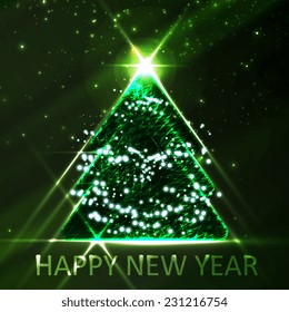 Abstract Christmas tree, colorful lights elements, vector illustration eps10.