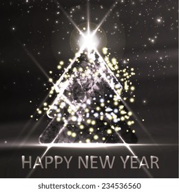 Abstract Christmas tree, colorful lights elements, vector illustration eps10.