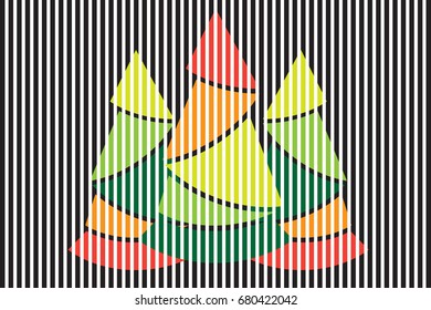 Abstract christmas tree with colorful vector for background illustration.