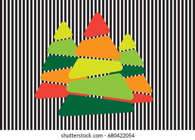 Abstract christmas tree with colorful vector for background illustration.