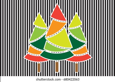 Abstract christmas tree with colorful vector for background illustration.