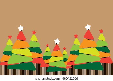 Abstract christmas tree with colorful vector for background illustration.