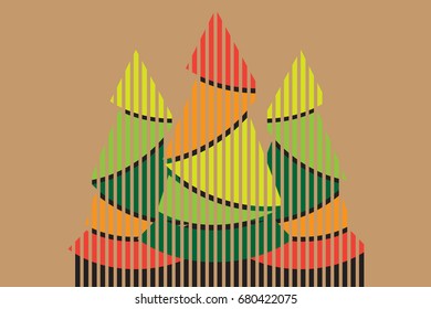 Abstract christmas tree with colorful vector for background illustration.