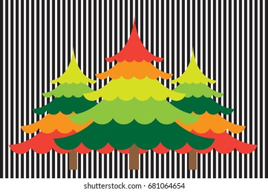 Abstract christmas tree with colorful vector for background illustration.