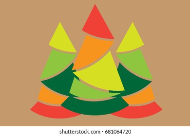 Abstract christmas tree with colorful vector for background illustration.