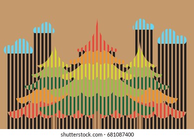 Abstract christmas tree with colorful vector for background illustration.