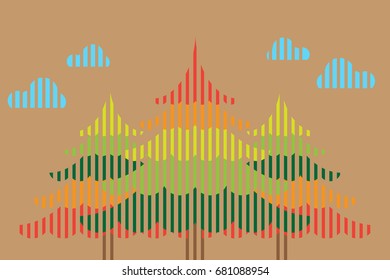 Abstract christmas tree with colorful vector for background illustration.