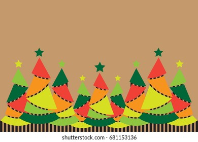 Abstract christmas tree with colorful vector for background illustration.