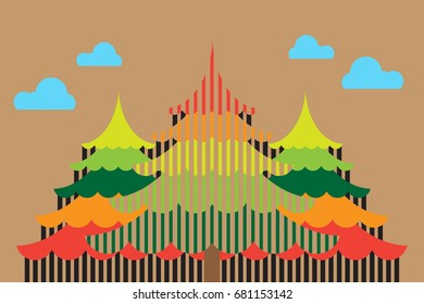 Abstract christmas tree with colorful vector for background illustration.