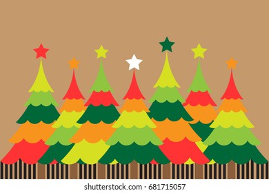 Abstract christmas tree with colorful vector for background illustration.