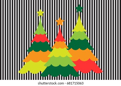 Abstract christmas tree with colorful vector for background illustration.