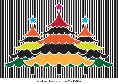 Abstract christmas tree with colorful vector for background illustration.