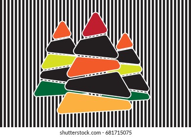 Abstract christmas tree with colorful vector for background illustration.