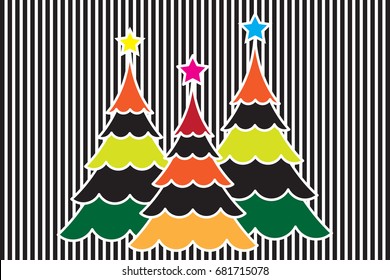 Abstract christmas tree with colorful vector for background illustration.