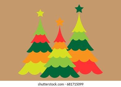 Abstract christmas tree with colorful vector for background illustration.