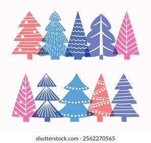 Abstract Christmas tree. Colourful X-Mas ornament. Vector illustration