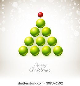 Abstract Christmas tree concept. Holiday X-mas vector greeting card. 