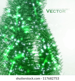 Abstract Christmas tree, creative vector background eps10.