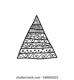 Abstract Christmas tree doodle
vector outline  illustration