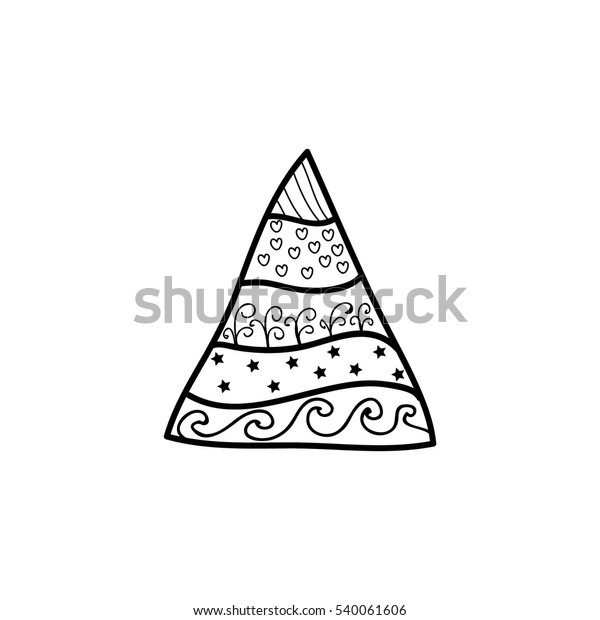 Abstract Christmas Tree Doodle Vector Outline Stock Vector (Royalty