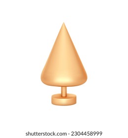 Abstraktes Weihnachtsbaumelement. Goldene Winterurlaubsdekorationen mit Draufsicht. Glossy Neues Jahr und Weihnachten abstrakte Baumformen. Vektorrealistische Illustration.