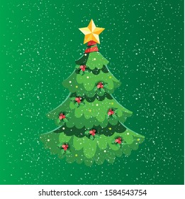 Abstract Christmas tree flat design 