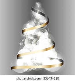 An abstract Christmas tree in the form of a loop. An elegant illustration for use on Christmas cards, web banners, posters etc.