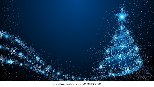 Abstract Christmas tree in the form of a starry sky. Christmas or happy new year ideas. vector illustration
