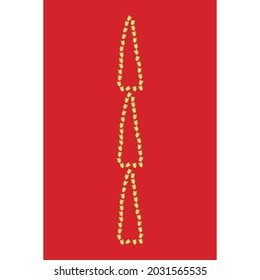 Abstract Christmas tree in gold, vector