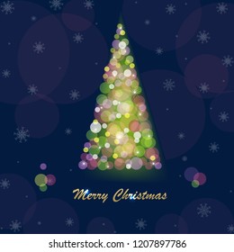 Abstract Christmas Tree With Gradient Mesh, Vector Illustration