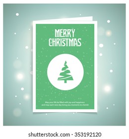 Abstract Christmas Tree. Green brochure, poster templates in Christmas style. Vector Background