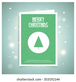 Abstract Christmas Tree. Green brochure, poster templates in Christmas style. Vector Background