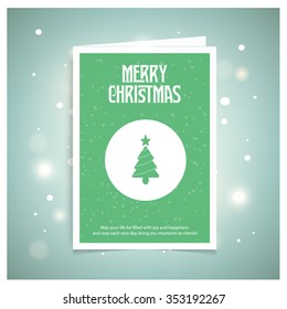 Abstract Christmas Tree. Green brochure, poster templates in Christmas style. Vector Background