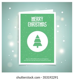 Abstract Christmas Tree. Green brochure, poster templates in Christmas style. Vector Background