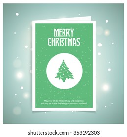 Abstract Christmas Tree. Green brochure, poster templates in Christmas style. Vector Background