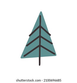 Abstract Christmas tree  hand drawn naive art