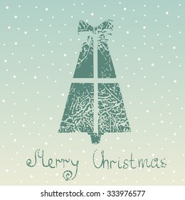 Abstract Christmas tree. Hand drawn vector illustration.