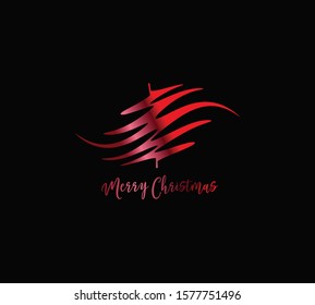 Abstract christmas tree with hand sketch line, vector illustration for xmas