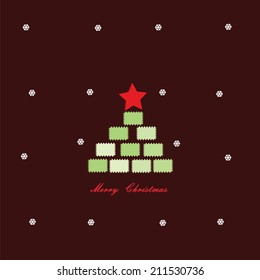 Abstract christmas tree holiday star greeting card